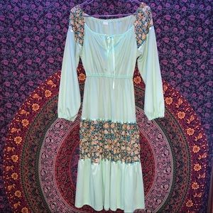 Vintage 60s Peasant Dress